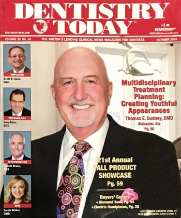 Photo of the 2016 Dentistry Today issue that featured Dr. Thomas Dudney on the cover.